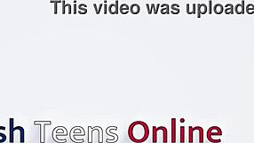 Naughty Student Sucks Anonymous Cock at Milking Table Cumshot