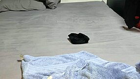 my chubby bisexual cuckold hubby jerked off watching me stroke my plump lover's cock in lingerie mmf threesome