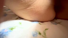 Amateur Asian milf's shaved pussy 132 days post-virginity loss up close.