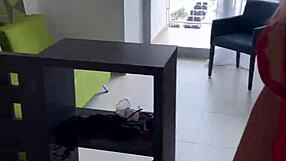 Lisa's Teasing Balcony Flash in Lingerie Shows Off Tattoo Wife Body