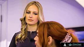 Sexy Scarlett Sage fucks rival hard in slippery nuru massage