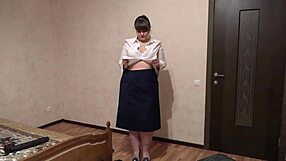 Chubby Boss Cums Hard on Huge Dildo!