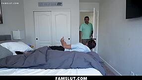 Horny Stepsis Stepbro Almost Caught by Daddy During Wild Pussy Ride!