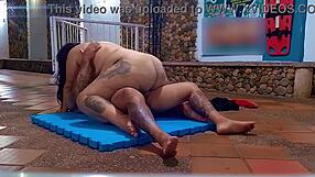 horny stepmom rides stepsons teacher on pool floor bareback 😈💦