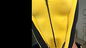 hot tarantino cosplay susy gala sucks dildo teases huge tits in horny homemade show