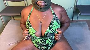 nigerian big booty babe smokes while thick black cock makes her squirt hard