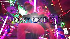 after owning stripper poles twin gfs get fucked hard in public bathroom