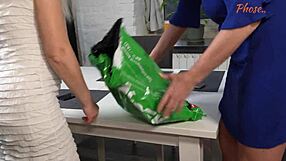 horny pantyhose cougars laura marta lure young stud ffm ride