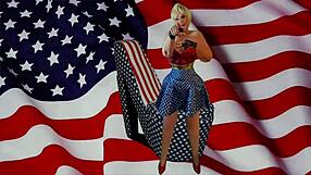 Granny's Fourth of July Dildo Lick and Vibrator Orgasm Explosion