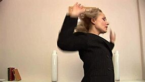 does her friend's cock stretch the librarian's shaved pussy in heels?