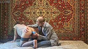 Russian Wife Gapes Asshole with Huge Anal Dildo Masturbation