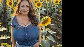 Mom hikes nude, craving public eyes on saggy tits?