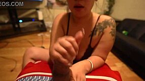 Brunette Swallows Huge Cock Dinner in Sloppy Deepthroat POV
