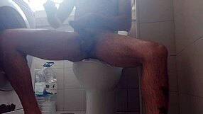 whoa he shaves that huge cock and milks out tons of spit