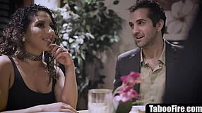 SLUTTY WIFE POUNDS HUBBY'S COCK FRESH FROM WAITER CREAMPIE