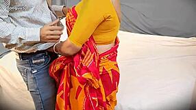 Indian Bhabhi Rides Delivery Boy Doggy Style In Saree While Husband's Away!