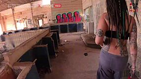 Hot dreadlock babe bent over fucked raw in abandoned build POV
