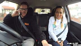 busty milf gets pounded doggystyle in public driving lesson 😈🚗💦