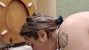 Slave whore humiliated licking dirty toilet clean!