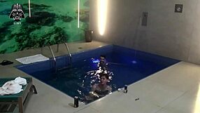 our brazilian blonde bareback threesome pool orgy with friends gets wild