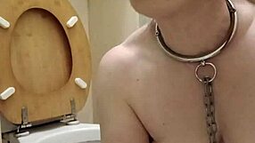 Slave whore humiliated licking dirty toilet clean!
