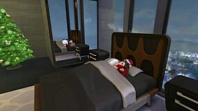 christmas morning shemale lesbian fucking session starts early