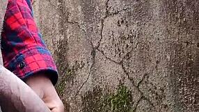 chubby ebony studs unleash monster cocks in outdoor peeing frenzy