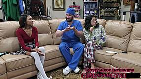 solana turns patients into human guinea pigs with deepthroat gagging and pussy spreading backstage