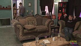 Big tits bikini babes smash furniture wildly. Freaky group pounding big asses cowgirl style