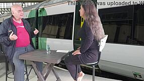 i can't stop watching agarabas tease rusty nails' monster cock in public train game