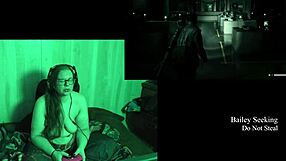 bbw brunette with glasses strips naked at lake house for fat tit play