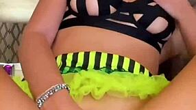 Real amateur pov threesome backstage, lesbian shower leads to cum swap rough riding!