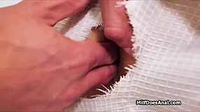 fingering curvy milf's round ass deep in shower with big tits