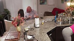 Tiny Freya Von Doom Seduces Stepdad and Wife in Taboo Family Fuck Fest