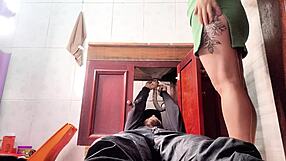 Lonely housewife calls plumber then cheats wildly fucking rough in bathroom tight pussy?