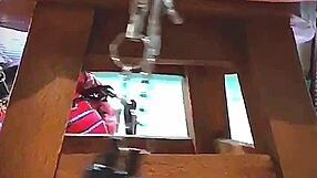 look at these big pink pussy lips dangle and stretch with weights