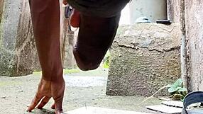 chubby ebony studs unleash monster cocks in outdoor peeing frenzy