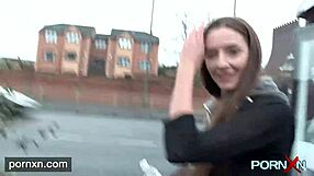 horny skinny brunette leyla flashes shaved pussy in public lingerie