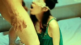 Slim Cute Wife In Green Lingerie Blows Younger BF To Cum Homemade