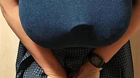 explosive big breast high school girl turns big sis and shines her clean anal hole