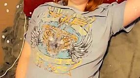 Pregnant woman rolls eyes in explosive Christmas orgasm after 25 days buildup