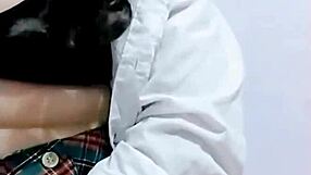 Innocent big ass high school girl in uniform masturbates to orgasm outdoors voyeur casero