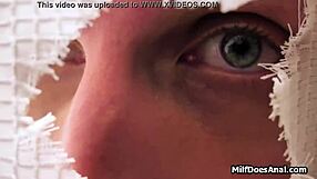 fingering curvy milf's round ass deep in shower with big tits