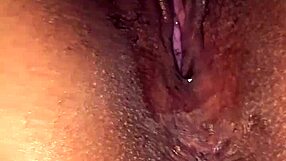 Vered's juicy latina milf pussy takes interracial creampie closeup