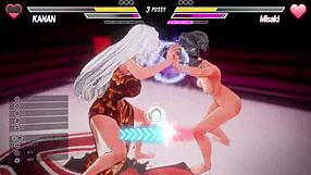 Two horny lesbians play a steamy game fingering and licking each other to wild squirting orgasms