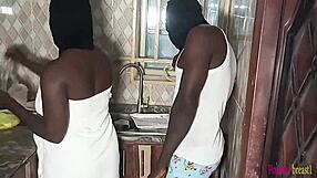 Kitchen Assistant Dives into Oiled Erotic Fuck Frenzy!