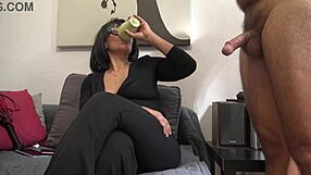 Stepmom shocked by stepsons monster cock in public outdoor handjob scene