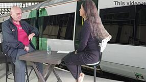 i can't stop watching agarabas tease rusty nails' monster cock in public train game