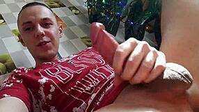 Roman gisych masturbates cock in vintage bisexual solo with cumshot