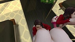 christmas morning shemale lesbian fucking session starts early